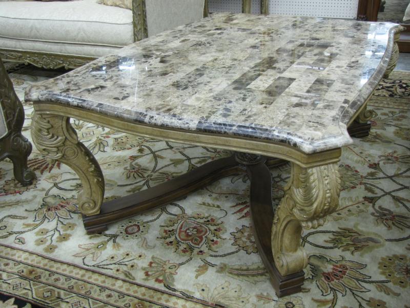 Appraisal: Three Piece Coffee and End Table Set Marble Top classic