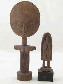 Appraisal: An Ashanti doll ht cm and an African carving of