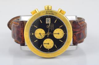 Appraisal: Girard-Perregaux man's extra large gold and steel watch Chronograph and