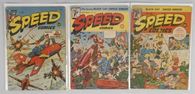 Appraisal: Lot of s Speed Comics Description This lot includes issues