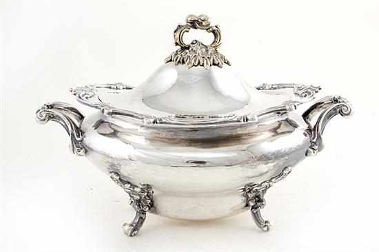 Appraisal: Impressive silverplate covered tureen early th century ovoid bombe form