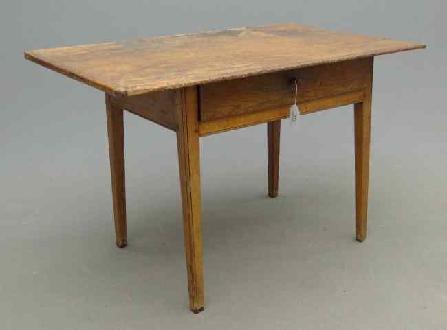 Appraisal: th c single drawer tavern table Top has breadboard ends