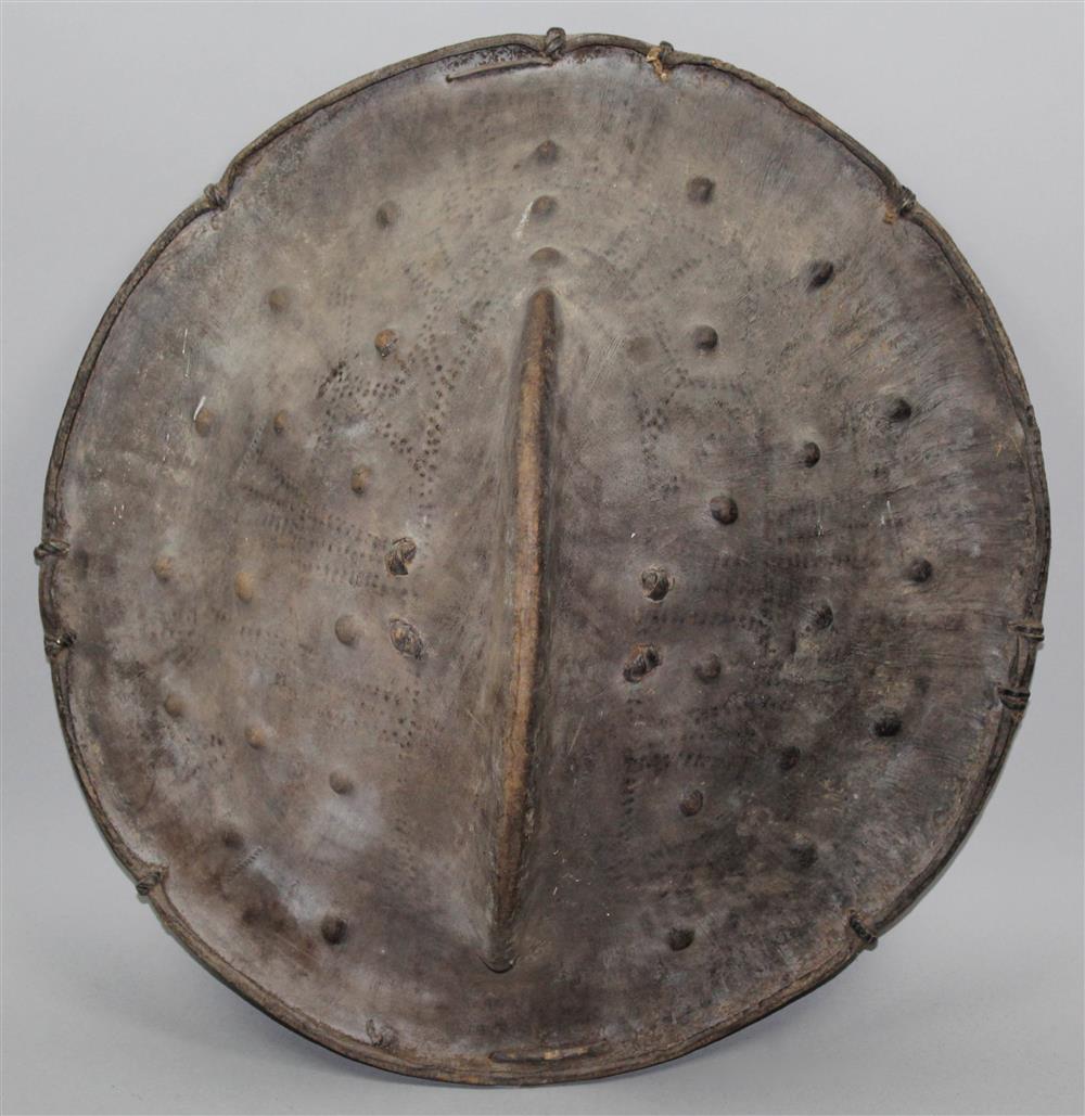 Appraisal: VINTAGE ETHIOPIAN HIPPO HIDE SHIELD probably early th Century and