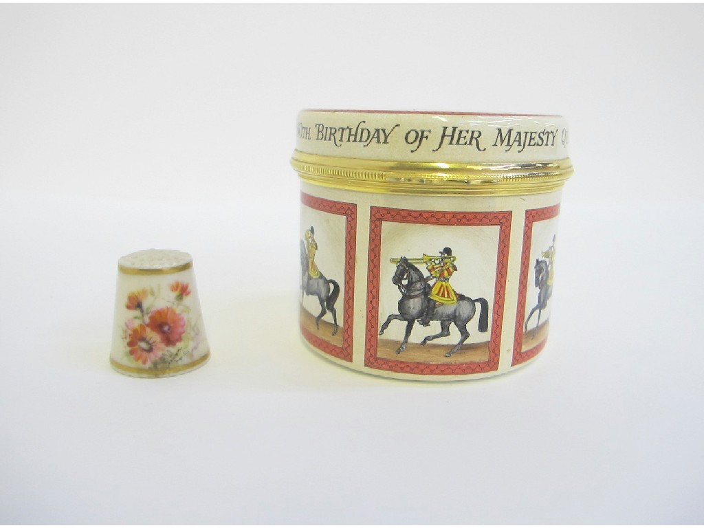 Appraisal: Halcyon Days enamel box commemorating The Queens th birthday and