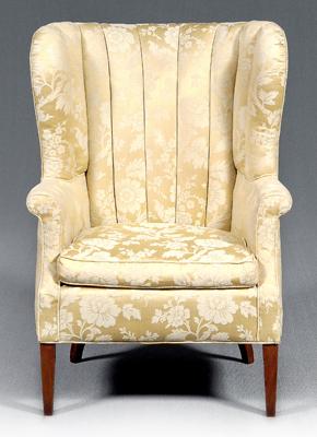 Appraisal: Hepplewhite style wing chair barrel back mahogany tapered square legs