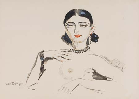 Appraisal: KEES VAN DONGEN Odalisque Color lithograph x mm x inches