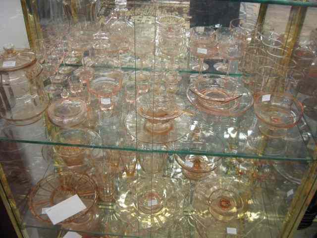 Appraisal: pcs Pink Depression Glass includes tumblers wines cookie jar decanter