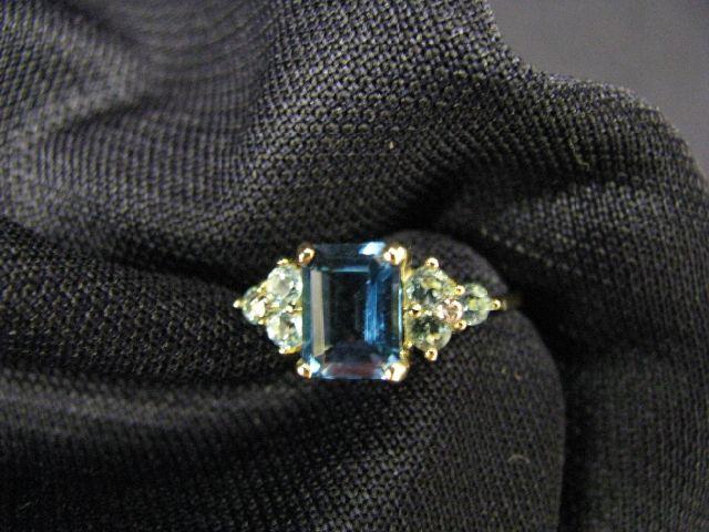 Appraisal: Blue Topaz Ring London blue retangular gem with lighter blue