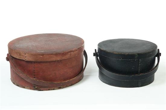 Appraisal: TWO BENTWOOD CARRIERS American late th century Round lidded carriers