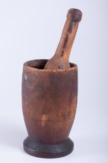 Appraisal: Antique Wooden Mortar Pestle Pestle measures approximately - long mortar