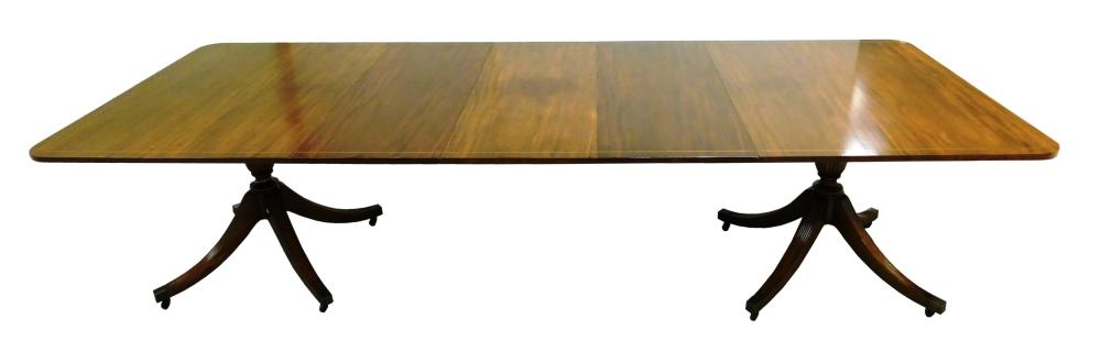 Appraisal: Banquet dining table Federal style made by Baker Furniture contrasting