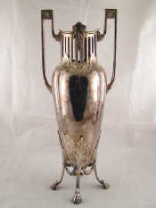 Appraisal: WMF A tall silver plated amphora shaped vase with concealed