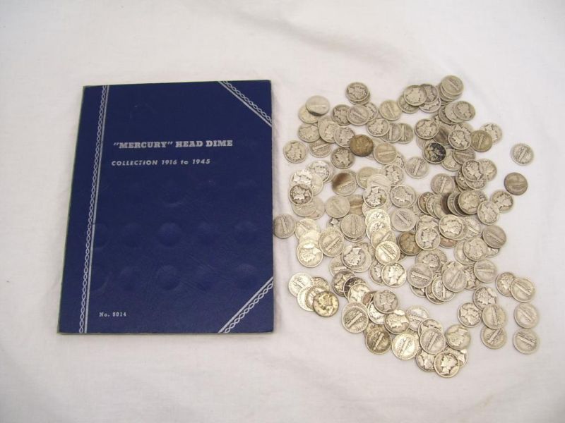 Appraisal: - Mercury Head Dimes Blue Book Collection to - partially