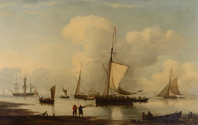 Appraisal: ATTRIBUTED TO WILLIAM ANDERSON - Marine scene with numerous sailing