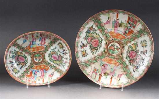 Appraisal: Chinese Export Rose Medallion porcelain charger and similar serving dish