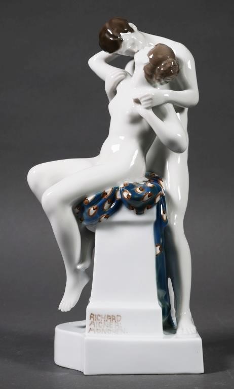 Appraisal: Spring of Love figural group porcelain statue by Richard Aigner