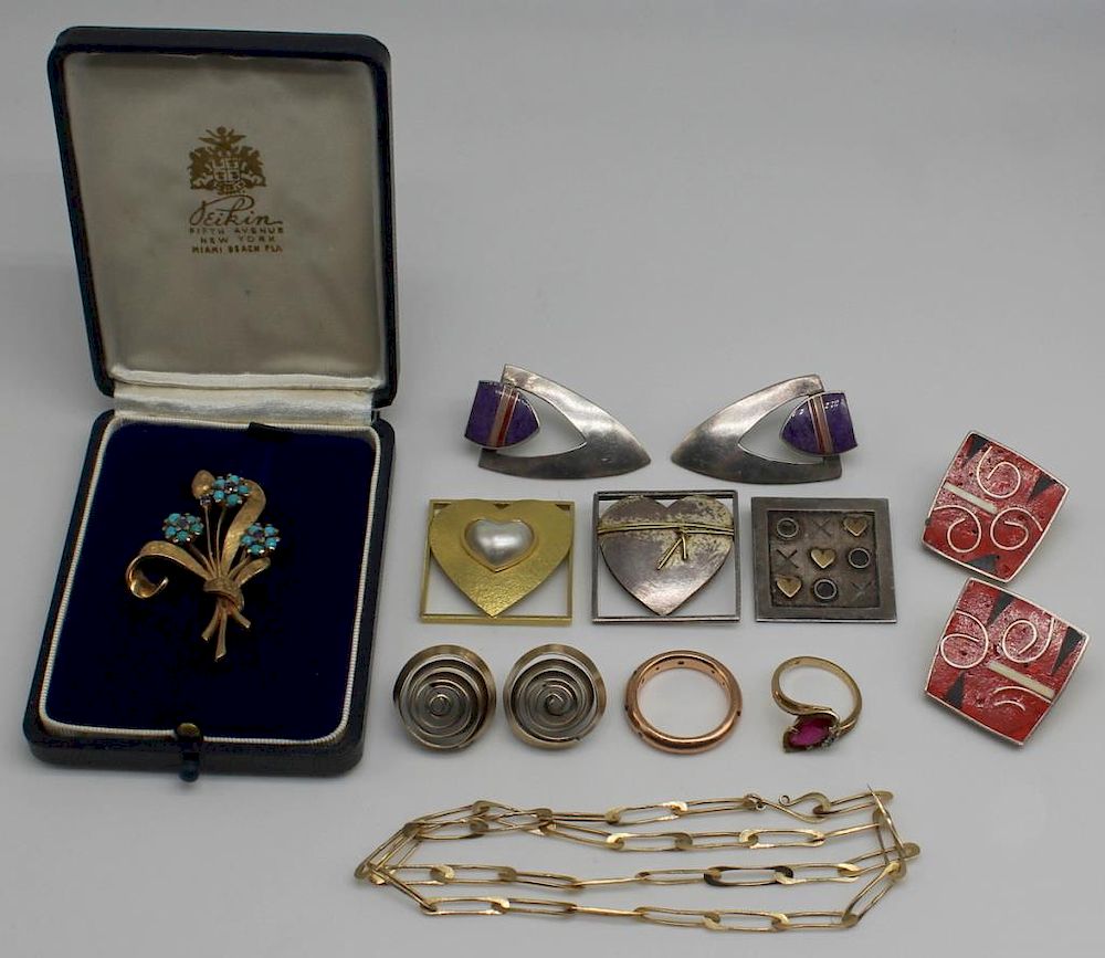 Appraisal: JEWELRY Assorted Gold and Silver Inc Pat Flynn Includes a