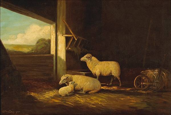 Appraisal: Carl Oscar Borg American - Barnyard Sheep signed and dated