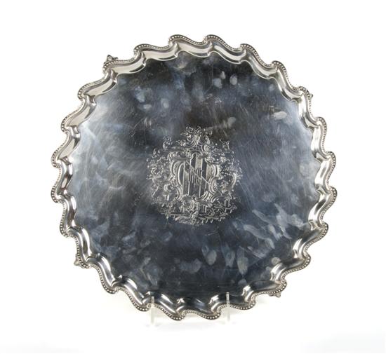 Appraisal: An English Sterling Silver Salver London Width inches