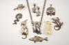 Appraisal: JEWELRY LOT - Nine piece figural jewelry lot includes turtle