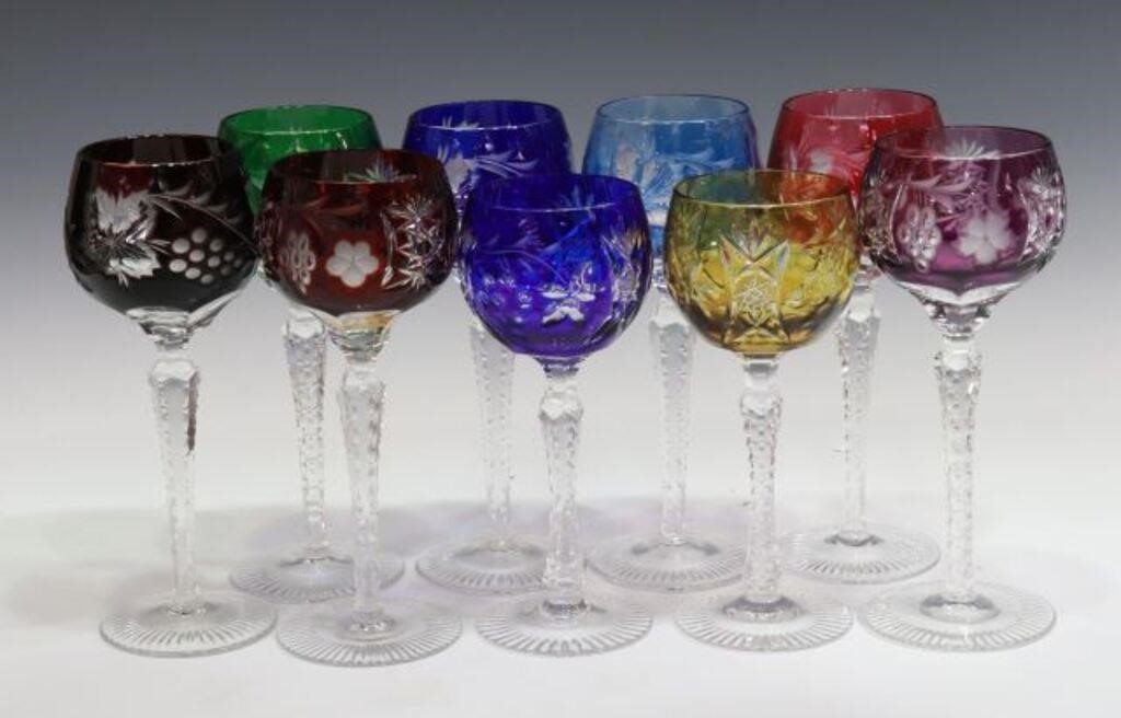 Appraisal: lot of Bohemian flashed and cut glass stemware including with