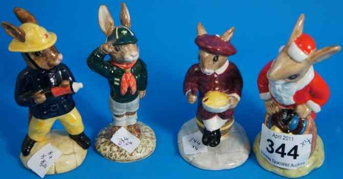 Appraisal: Royal Doulton Bunnykins Santa DB Little Jack Horner DB Fireman