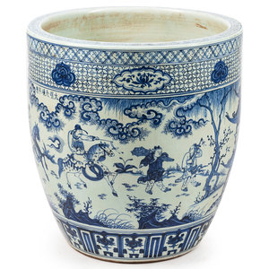 Appraisal: A Large Chinese Export Blue and White Porcelain Fish Bowl