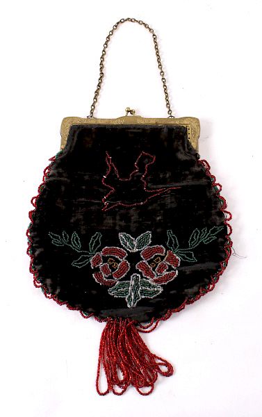 Appraisal: Antique Ladies Felt and Beaded Purse Available in this lot