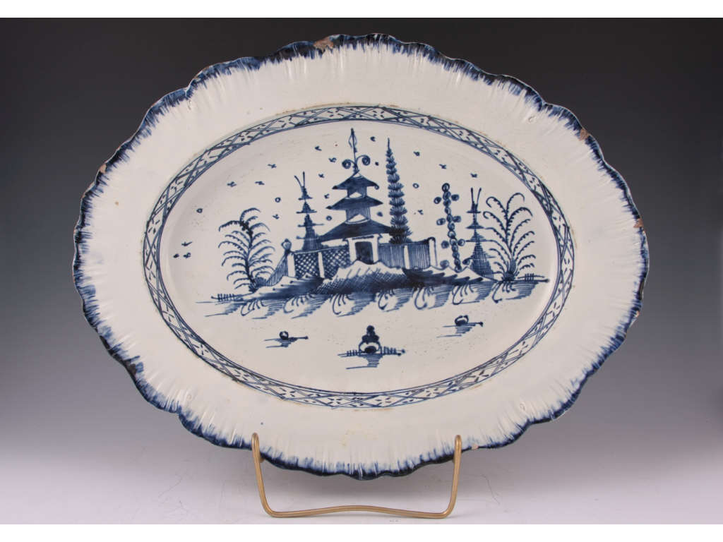 Appraisal: Featheredge Pearlware Platter English probably Leeds ca oval form scalloped