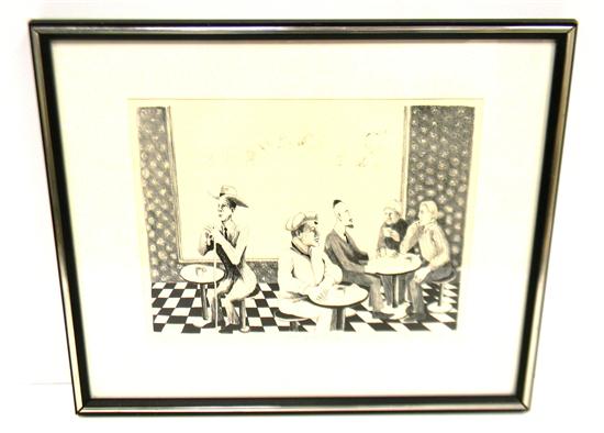 Appraisal: Ben Andrews American - New York Caf c lithograph ed