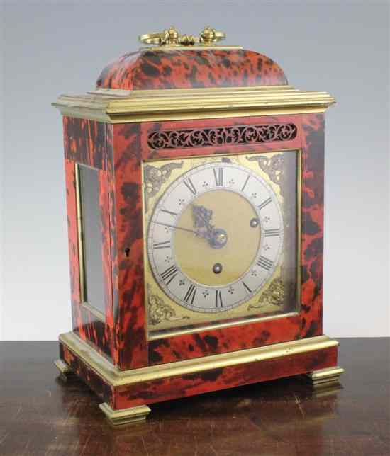 Appraisal: A late th century twin fusee bracket clock in later