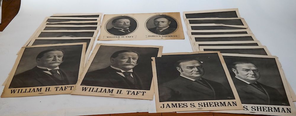 Appraisal: Wm Taft James Sherman Campaign Posters Comprises Jugate poster with