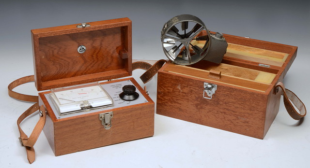 Appraisal: A SHORT MASON ANEMOMETER within a fitted mahogany box with