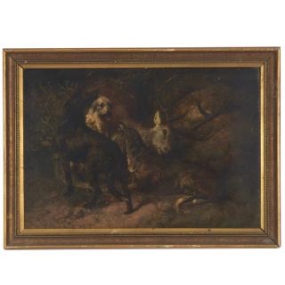 Appraisal: Circle of Edwin Henry Landseer dog painting Circle of Edwin