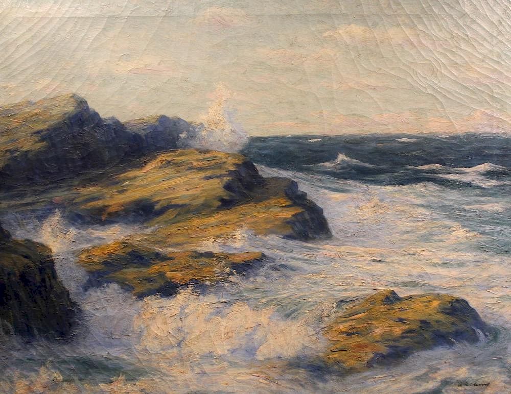 Appraisal: William Reuben Clark Wood American - Crashing Surf ca oil