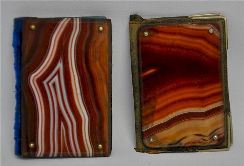 Appraisal: TH C SCOTTISH BANDED AGATE CALLING CARD CASES Two Antique