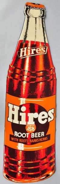 Appraisal: Tin Hires Root Beer Die-Cut Bottle Sign Description Circa s