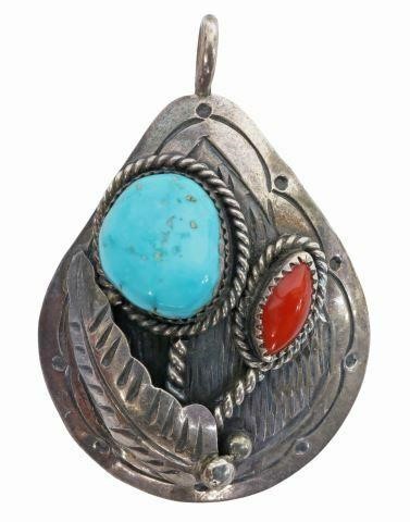 Appraisal: Native American silver content unknown pendant likely Dine Navajo with