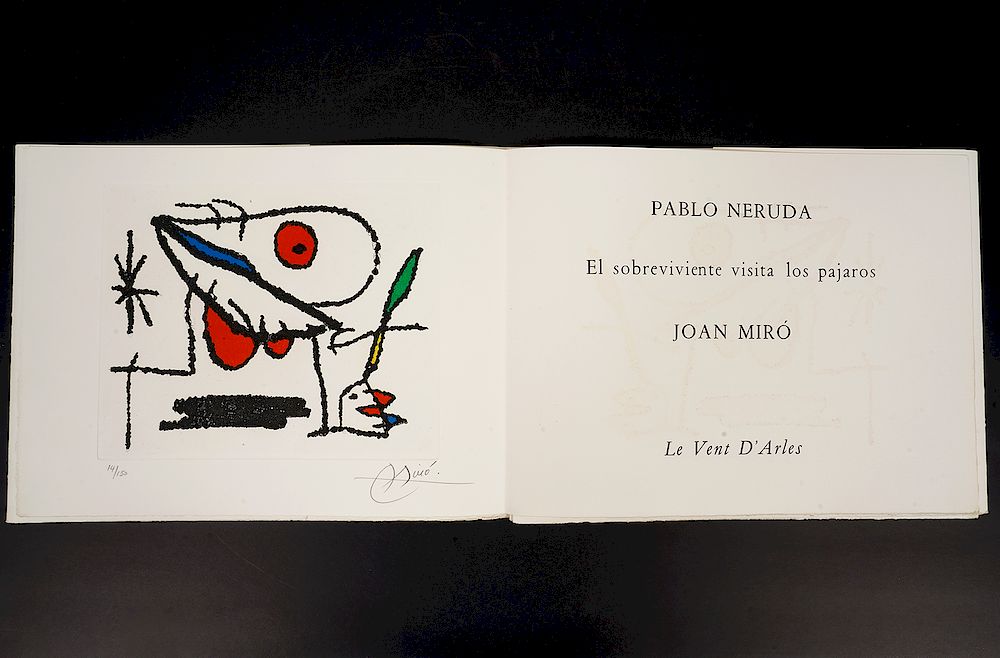 Appraisal: Joan Miro'El Sobrevivientes Visita Los Pajaros' Poems in French and