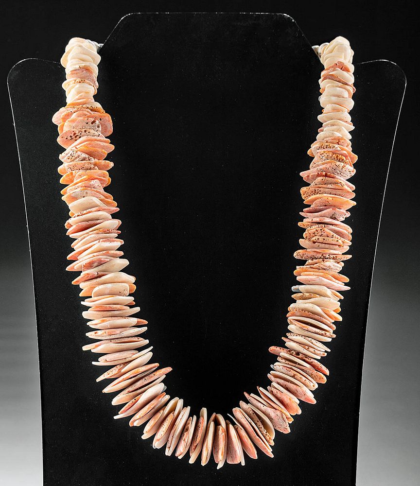 Appraisal: Colima Shell Bead Necklace - Wearable Pre-Columbian West Mexico Colima