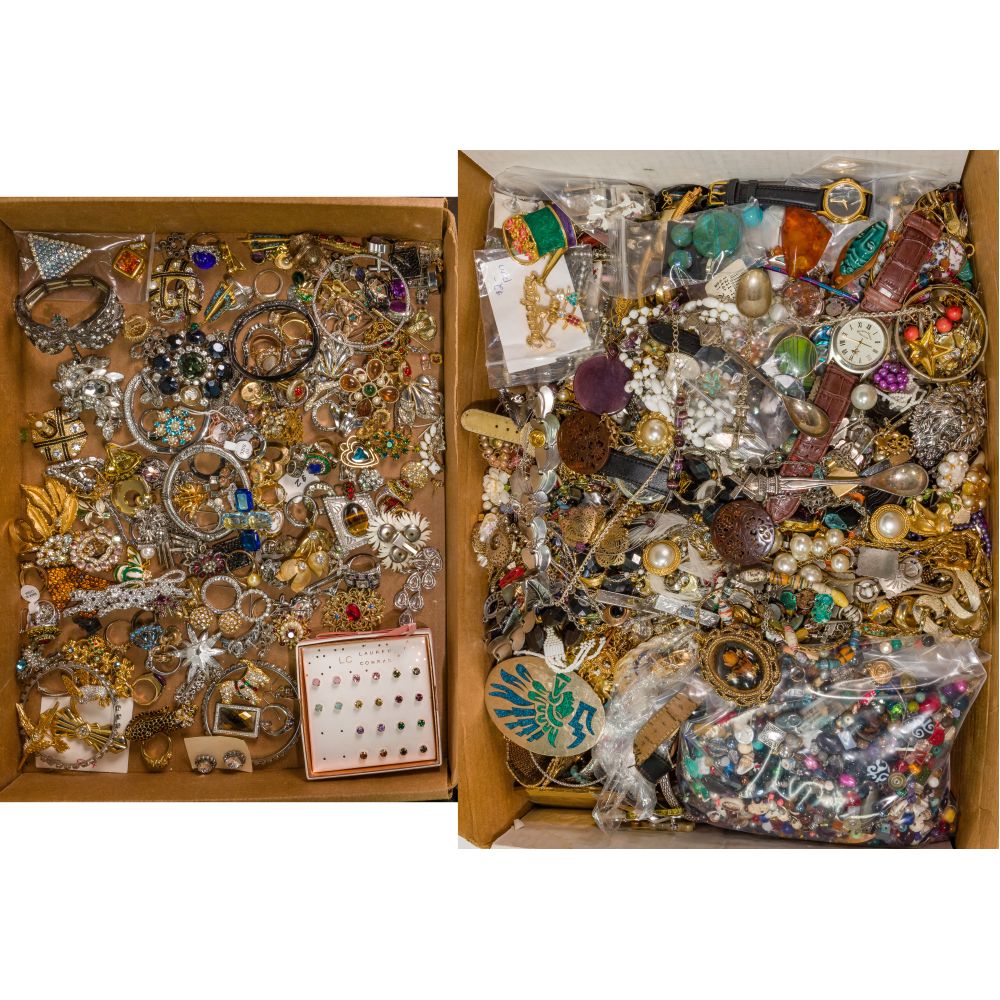 Appraisal: RHINESTONE AND COSTUME JEWELRY ASSORTMENTApproximately pounds of necklaces bracelets earrings