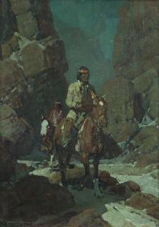 Appraisal: Frank Tenney Johnson N A ''Down Through the Canyon'' two