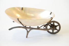 Appraisal: A VICTORIAN SILVER PEARL WHEELBARROW SALT