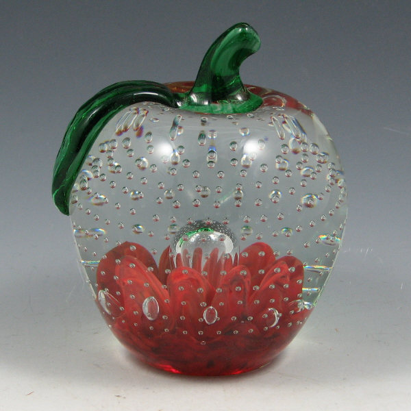 Appraisal: St Clair Joe Apple Paperweight Joe St Clair apple paperweight