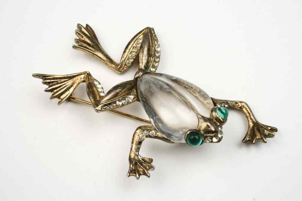 Appraisal: BROOCH - Sterling 'Jelly Belly' frog brooch by Trifari stamped