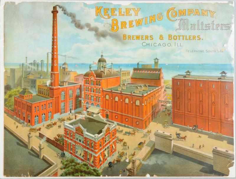 Appraisal: Keeley Brewing Co Factory Scene Lithograph Nice factory lithograph with