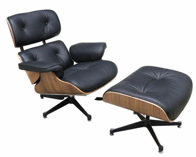 Appraisal: lot of Mid-century modern style lounge chair and ottoman in