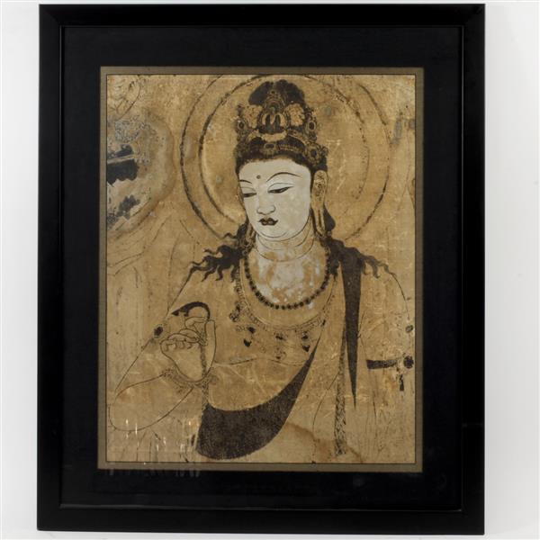 Appraisal: Chinese Buddha watercolor and ink on rice paper Framed under