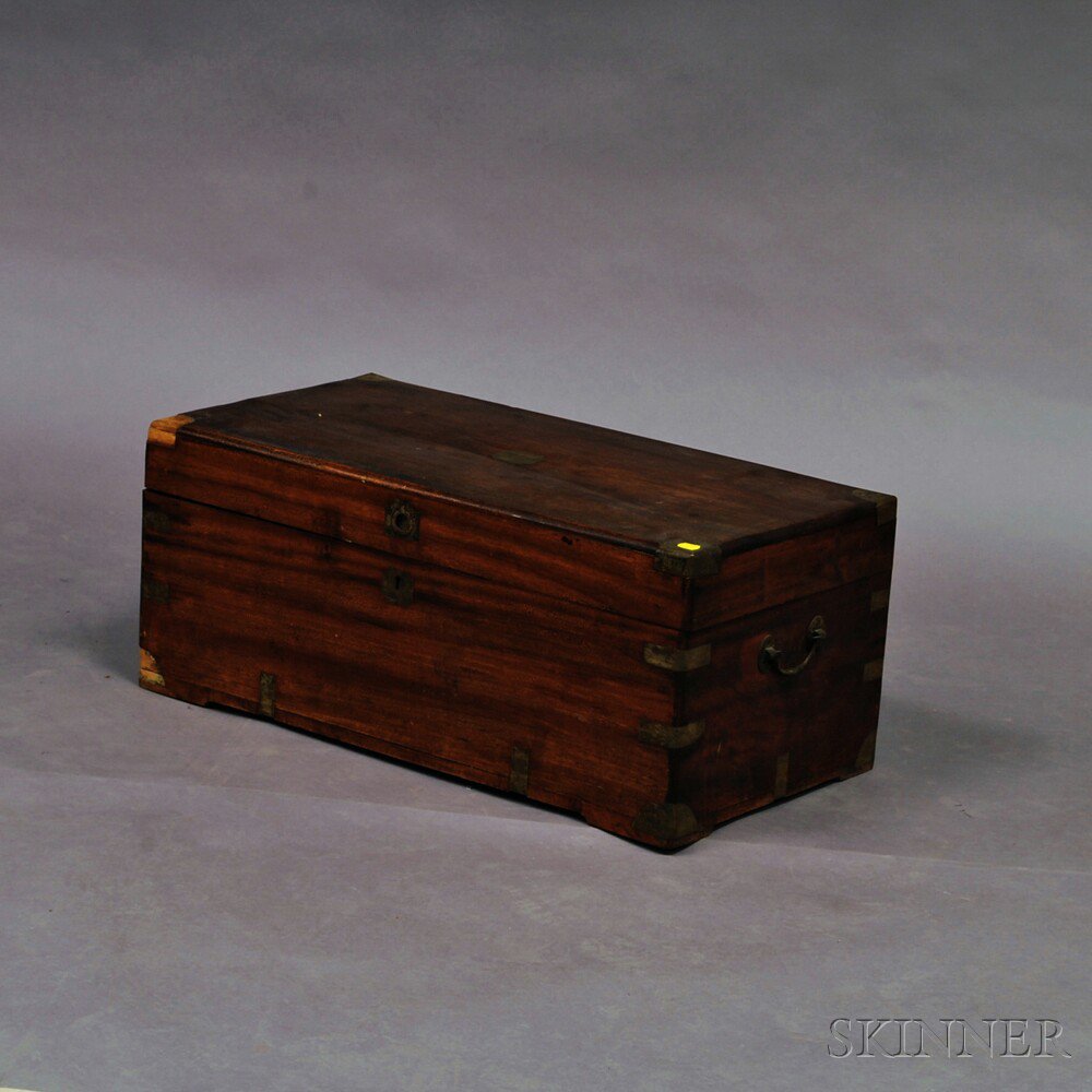 Appraisal: Brass-bound Camphorwood Storage Box Canton China th th century with