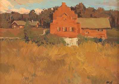 Appraisal: Mark Kremer Russian b Old Mill Oil on paperboard initialed